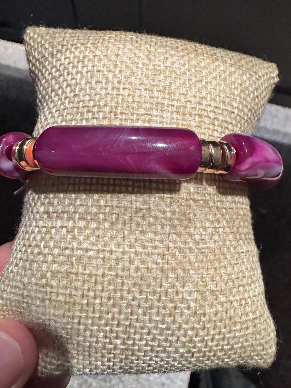 Purple Bead Stretch Bracelet - Fashion Women Jewelry
